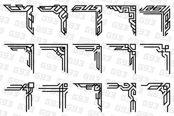 Abstract Border Corners: Creative Decorative Elements for Design