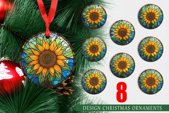 Christmas Ornament Stained Glass Sunflow: A Creative Print Solution