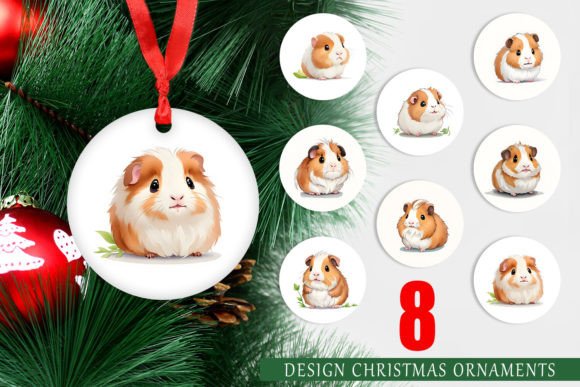 Cute Guinea Pig Christmas Ornaments for Festive Designs