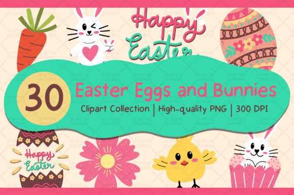 Easter Eggs and Bunnies Clipart Set: A Versatile Resource for Springtime Creativity