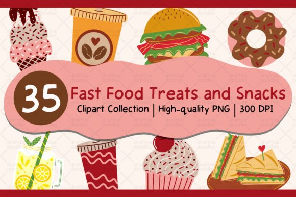 Fast Food Treats and Snacks Clipart Set: A Creative Boost for Your Projects