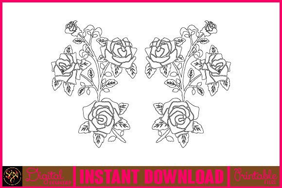 Floral Line Art Flower SVG Elements-22: A Versatile Resource for Creative Projects