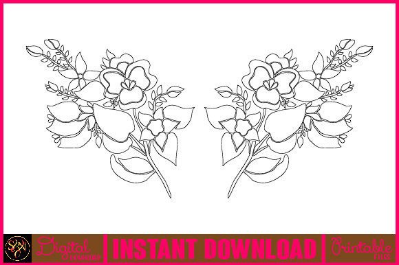 Floral Line Art Flower SVG Elements-29: A Versatile Collection for Creative Projects