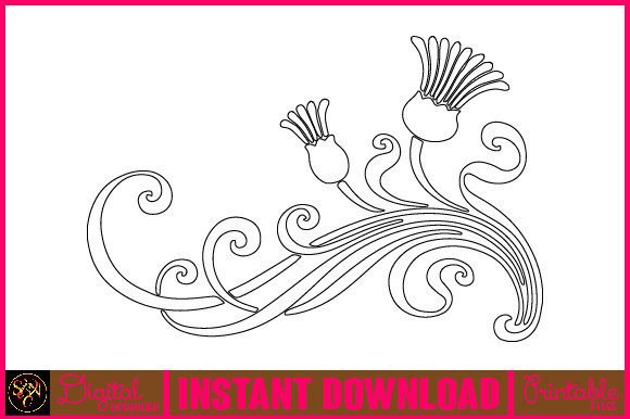 Floral Line Art Flower SVG Elements 46: A Versatile Design Resource