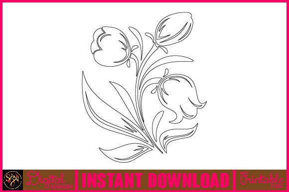 Floral Line Art Flower SVG Elements 53: A Creative Resource for Designers