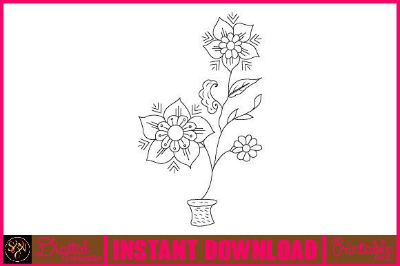 Floral Line Art Flower SVG Elements 82