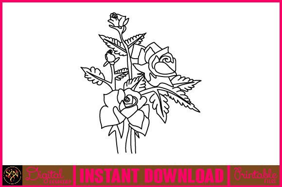 Floral Line Art Flower SVG Elements 93: A Versatile Design Resource for Creative Projects
