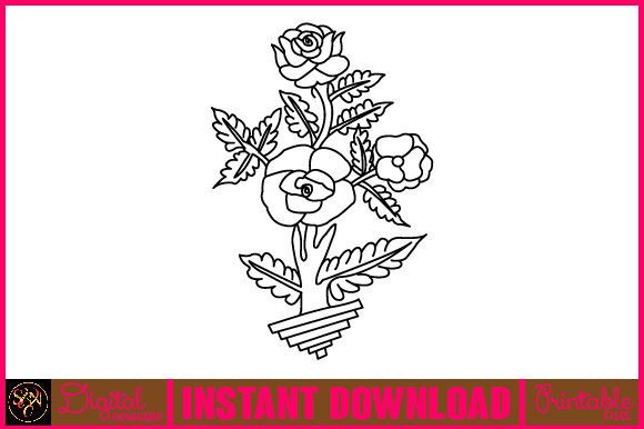 Floral Line Art Flower SVG Elements 95 for Creative Projects