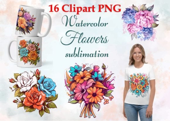 Flower Bouquets PNG, Watercolor Flowers: A Strategic Design Resource for Creative Projects