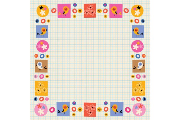 Flowers and Birds Nature Frame Design for Creative Projects