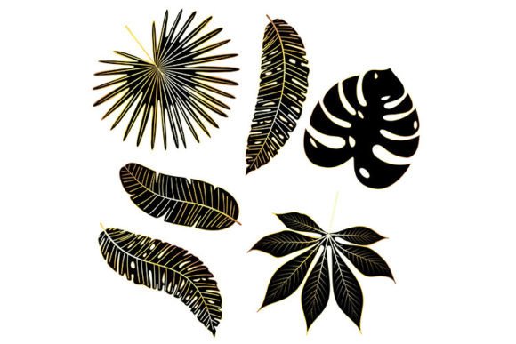 Gold Tropical Leaves Bundle: A Versatile Resource for Creative and Decorative Projects