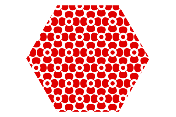 Hexagonal Flower Pattern in Asian Style