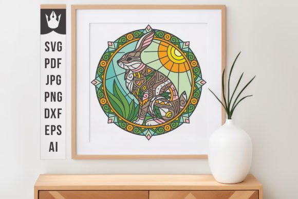 Mandala V4 Rabbit SVG Illustration Art: A Modern Twist on Timeless Design