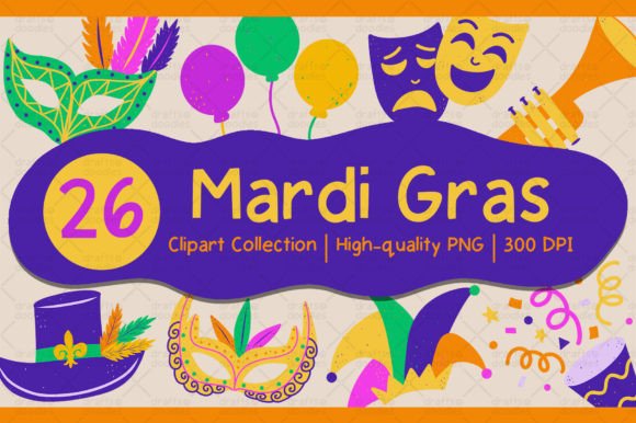 Mardi Gras Clipart Set for Creative Projects
