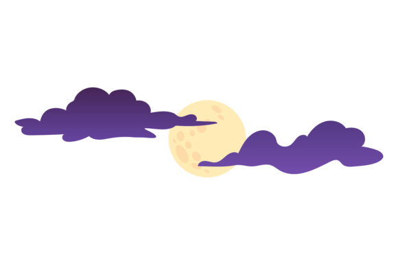 Moon with Dark Clouds Night Sky Decor