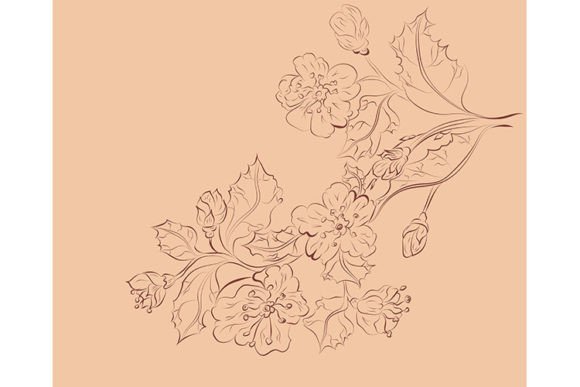 Sketch of Sakura Branch: A Timeless Design Element for Modern Creativity