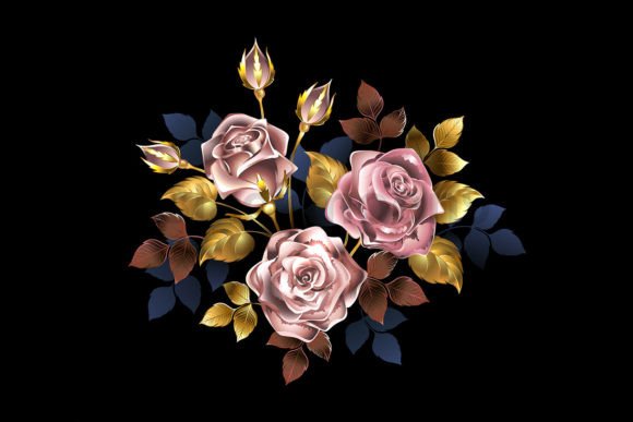 Small Bouquet of Pink Gold Roses