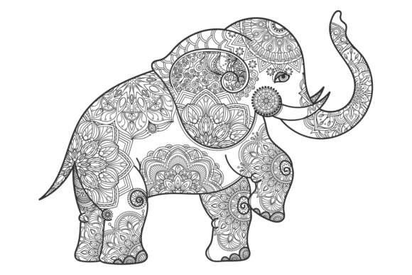 Stylized Indian Pattern in Elephant Silhouette: A Symbol of Tradition and Modern Creativity