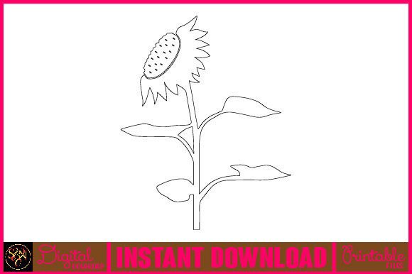 Sunflower Line Art Flower SVG Elements 9