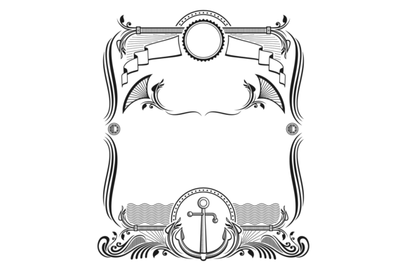 Vintage Baroque Border with Nautical Anc: A Timeless Design Element for Modern Creations
