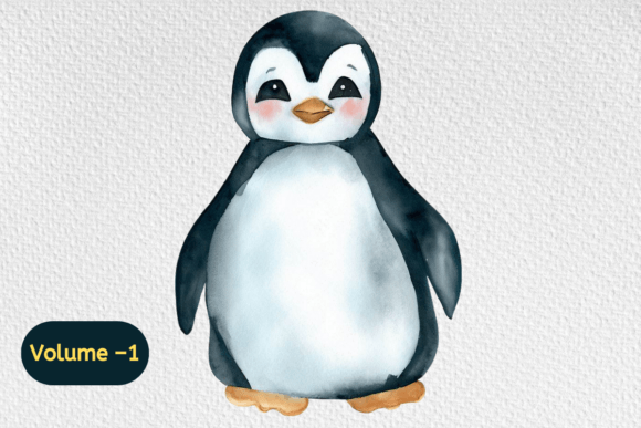 Watercolor Penguin Clipart for Creative Projects