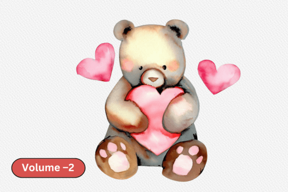 Watercolor Valentine Day Bear Clipart: A Creative Asset for Modern Designers and Entrepreneurs
