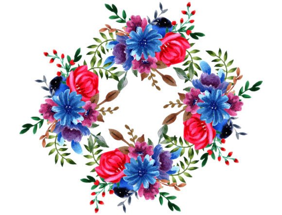 Watercolor Wreath PNG Flowers Clipart: A Versatile Resource for Creative Professionals